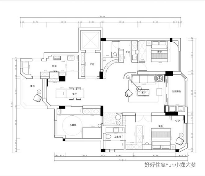 南京夫妇花57万改造130㎡两居室 拥复古转角书房